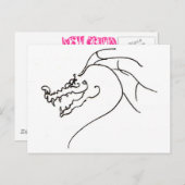 殴り書きのドラゴン ポストカード (正面/裏面)