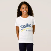 殴打のラクロスの女の子のワイシャツのバージョン2 Tシャツ (正面フル)