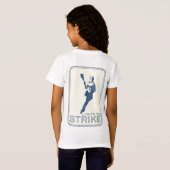 殴打のラクロスの女の子のワイシャツのバージョン2 Tシャツ (裏面フル)