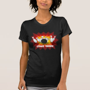 殴打の女王: ボーリング・ピンのTシャツ: 黒 Tシャツ