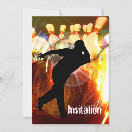 殴打の爆発の招待のボウリングをする人、クリケットの投手 招待状 (正面)