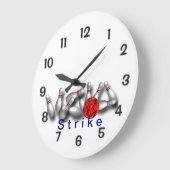 殴打の赤い球のボーリング ラージ壁時計 (傾斜)