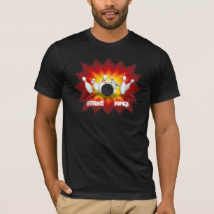 殴打王: ボーリング・ピンのTシャツ: 黒 Tシャツ