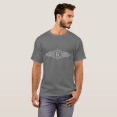 "殴打"の銀製の細い縦縞のTシャツ Tシャツ (正面フル)