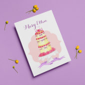 段になったお誕生日ケーキのパーソナライズなバースデー・カード カード