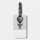 段になった熱気の気球の青 ラゲッジタグ (裏面縦)