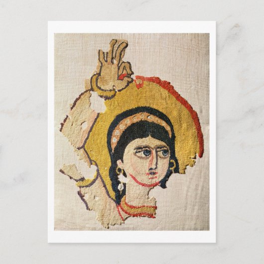 段の頭を描いたタペストリーの断片 ポストカード (正面)