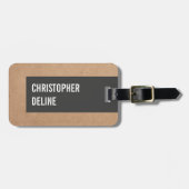 段クールユニークボールストライプグレー ラゲッジタグ (正面横)