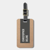 段クールユニークボールストライプグレー ラゲッジタグ (正面縦)