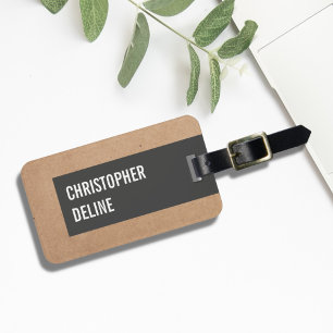 段クールユニークボールストライプグレー ラゲッジタグ