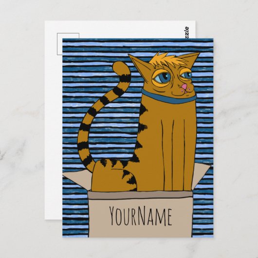 段ボールの漫画スケッチ ポストカード (正面/裏面)