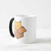 段ボール箱の中に座っている猫 モーフィングマグカップ (正面左)