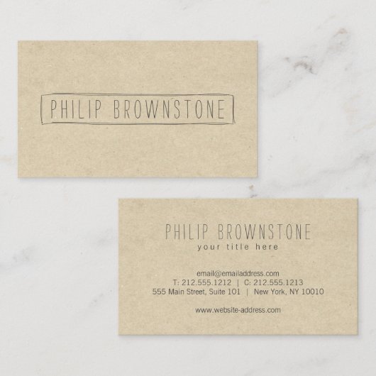 段ユニークボールに書の箱のスケッチ名 名刺 (正面/裏面)