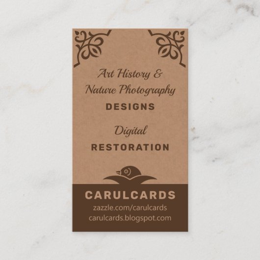 段素朴ボールアールヌーボーオーナメントCC1188 名刺 (正面)