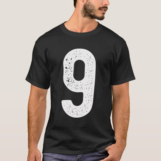 段落番号の練習用ジャージー番号9 Tシャツ (正面)