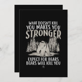 殺さないものは強いクマのプレゼント サンキューカード (正面/裏面)