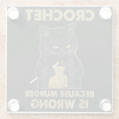 殺人が間違った手玉黒猫だからかぎ飛ばす ガラスコースター (裏面)