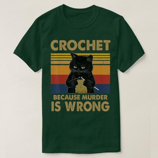 殺人が間違った猫編み物 Tシャツ (デザイン正面)