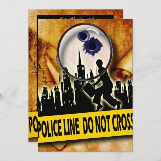 殺人の謎の盗難巻の誕生日 招待状 (正面/裏面)