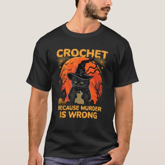 殺人はホールに間違っているのでハロウィーンの編み針 Tシャツ (正面)