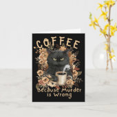 殺人は皮肉なBlaが間違っているのでコーヒ怒ー カード (黄色い花)