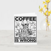 殺人は骨組み飲料Cofを間違えているためにコーヒー カード (黄色い花)