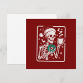 殺人を見せる友達 ホラーTシャツ スケルトン クリスマス 招待状 (正面/裏面)