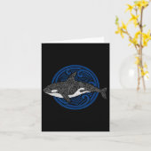 殺人クジラ デザイン 海の波 男性少年子供用 オルカ カード (黄色い花)