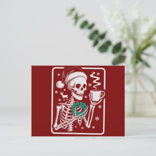 殺人ショー友達ホラーTスケルトンのクリスマス シーズンポストカード (スタンド正面)