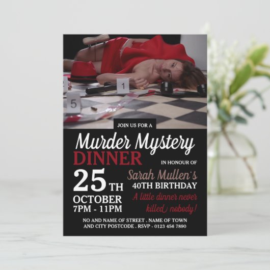 殺人シーン、殺人謎誕生日ディナー 招待状 (スタンド正面)