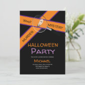殺人ディナー犯罪テープシーンハロウィーン誕生日 招待状 (スタンド正面)
