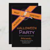 殺人ディナー犯罪テープシーンハロウィーン誕生日 招待状 (正面/裏面)