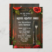 殺人ミステリーディナーソーシャルまたは誕生日パーティー 招待状 (正面/裏面)