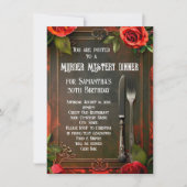 殺人ミステリーディナーソーシャルまたは誕生日パーティー 招待状 (正面)