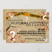 殺人ミステリーディナーバースデーパーティ招待状 招待状 (正面/裏面)