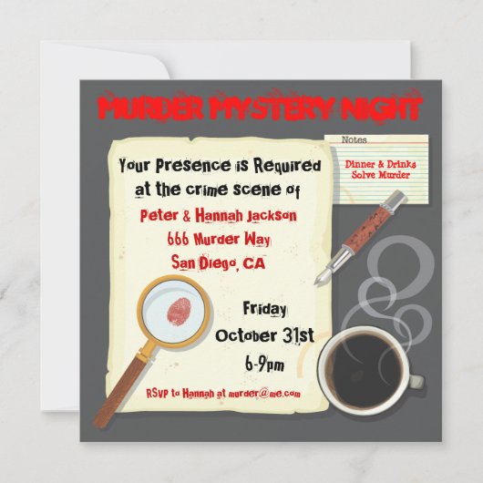殺人ミステリーナイトパーティの招待状 招待状 (正面)