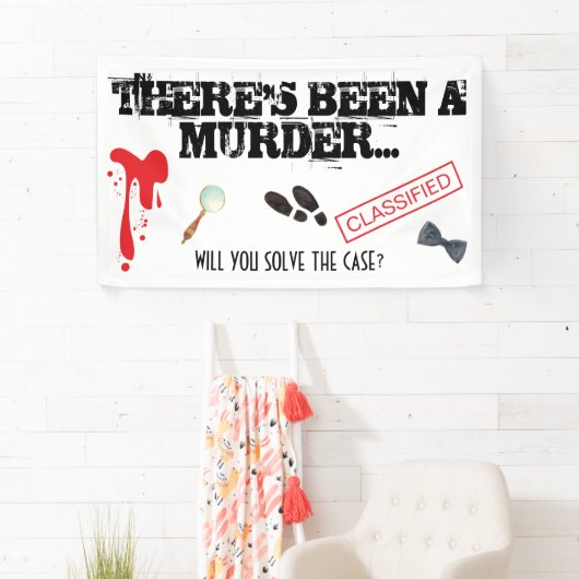 殺人ミステリーバースデーパーティー血 横断幕 (インサイチュ)