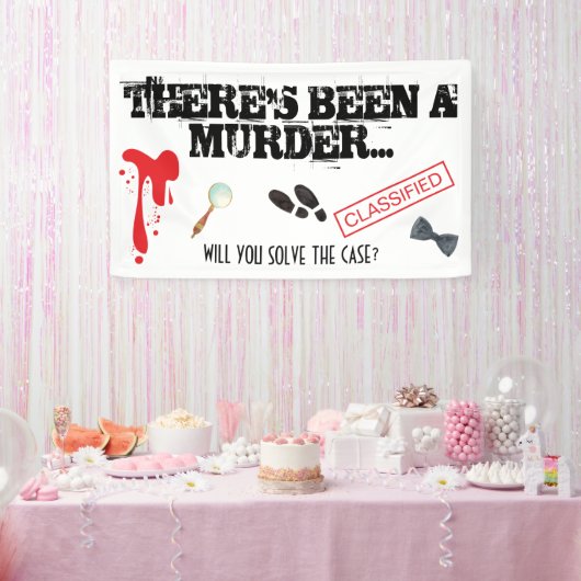 殺人ミステリーバースデーパーティー血 横断幕 (パーティー)