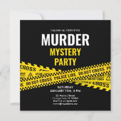 殺人ミステリーパーティーディナーイエローポリステープ カード (正面)