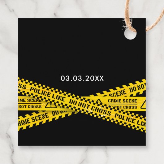 殺人ミステリーパーティーディナーイエローポリステープ フェイバータグ (裏面)