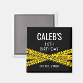 殺人ミステリーパーティーディナーイエローポリステープ マグネット (正面/裏面)