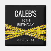 殺人ミステリーパーティーディナーイエローポリステープ マグネット (正面)