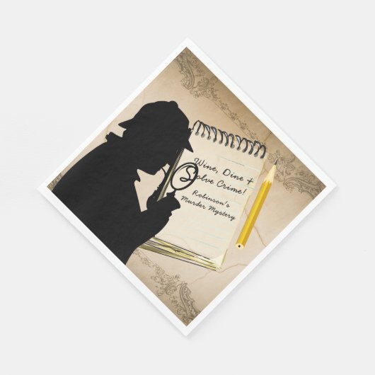 殺人ミステリーパーティーナプキンスパーソナライズされた2 スタンダードランチョンナプキン (角)