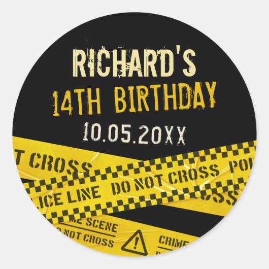 殺人ミステリーパーティー又は警察パーティー ラウンドシール (正面)