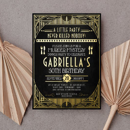 殺人ミステリーパーティー誕生日フォイル招待状 箔招待状