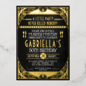 殺人ミステリーパーティー誕生日フォイル招待状 箔招待状 (正面)