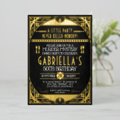 殺人ミステリーパーティー誕生日フォイル招待状 箔招待状 (立ち正面)