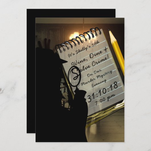 殺人ミステリー招待状犯行現場調査2 招待状 (正面/裏面)