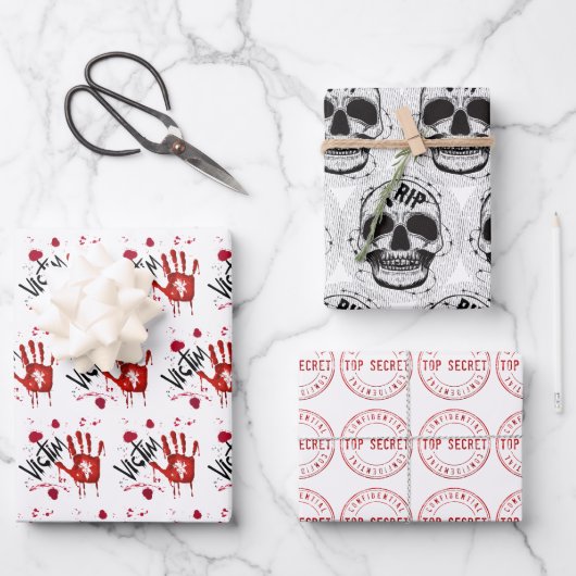 殺人ミステリー犯罪ファンのコールドケースの血液包装 ラッピングペーパーシート (正面)