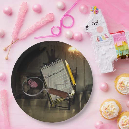 殺人ミステリー紙プレート犯行現場カスタマイズ ペーパープレート (パーティー)